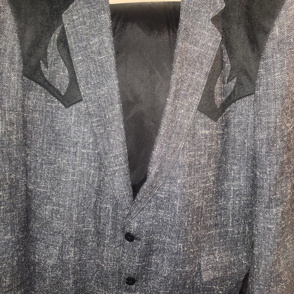 VTG Circle S Men'sGray Blazer with Black Accents flame made in usa 48L read